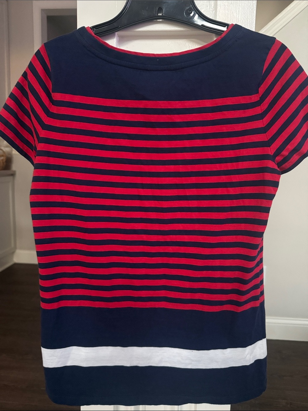 Ralph Lauren Navy & Red Striped Ladies Scoop Neck Short Sleeve Tee Small - Picture 5 of 6